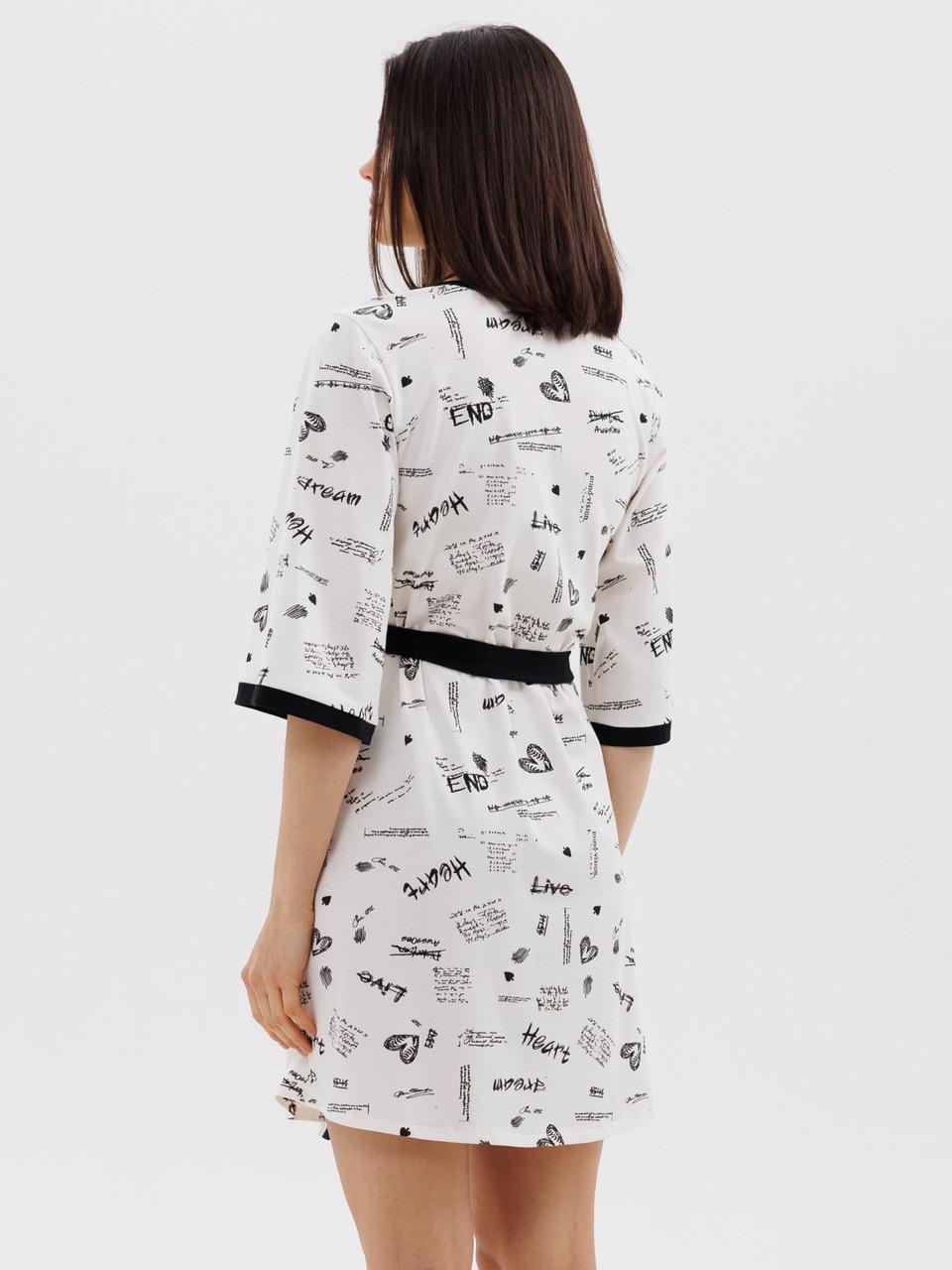 Халат жіночий Roksana бавовняний 3XL Білий (1770/16801) - фото 2 Халат жіночий Roksana бавовняний 3XL Білий (1770/16801) - фото 2