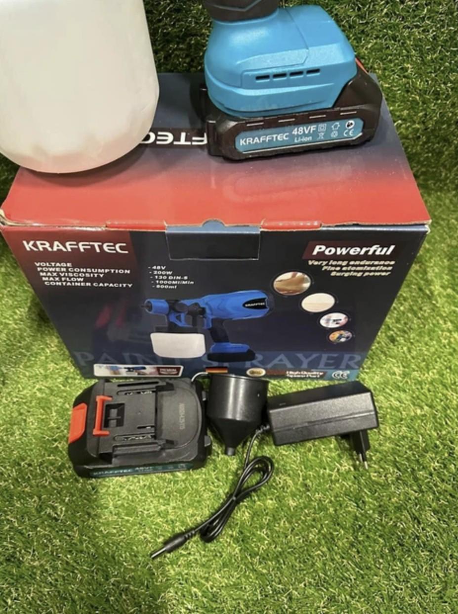 Фарбопульт KRAFFTEC K-48Pro 48 В 800 мл з 2 акумуляторами Синій (456Pro) - фото 6 Фарбопульт KRAFFTEC K-48Pro 48 В 800 мл з 2 акумуляторами Синій (456Pro) - фото 6