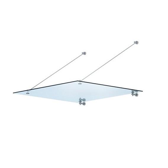 Козырек стеклянный Glass Construct на вантах 1000х1000 мм (000028) - фото 3