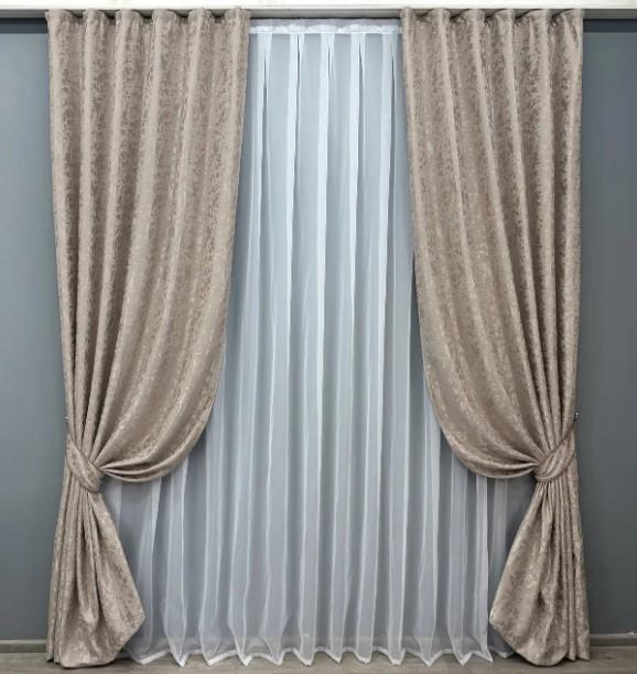 Тканина для штор Pavliani VO льон Сіро-бежевий (1717ш) - фото 4