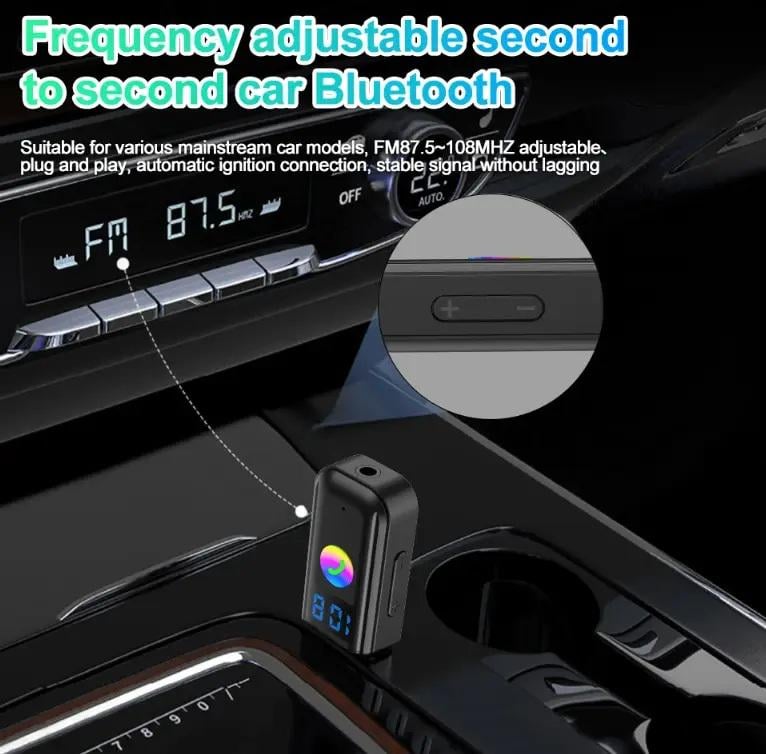 Адаптер для авто Bluetooth 5.3 USB/AUX Black (27457303) - фото 5