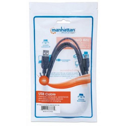 Кабель Manhattan USB AM to mini BM 1,8 м Черный (333375) - фото 4