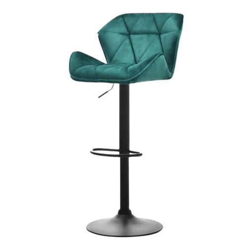 Барный стул со спинкой Bonro B-087 велюр Зеленый/Черный (2371518195)