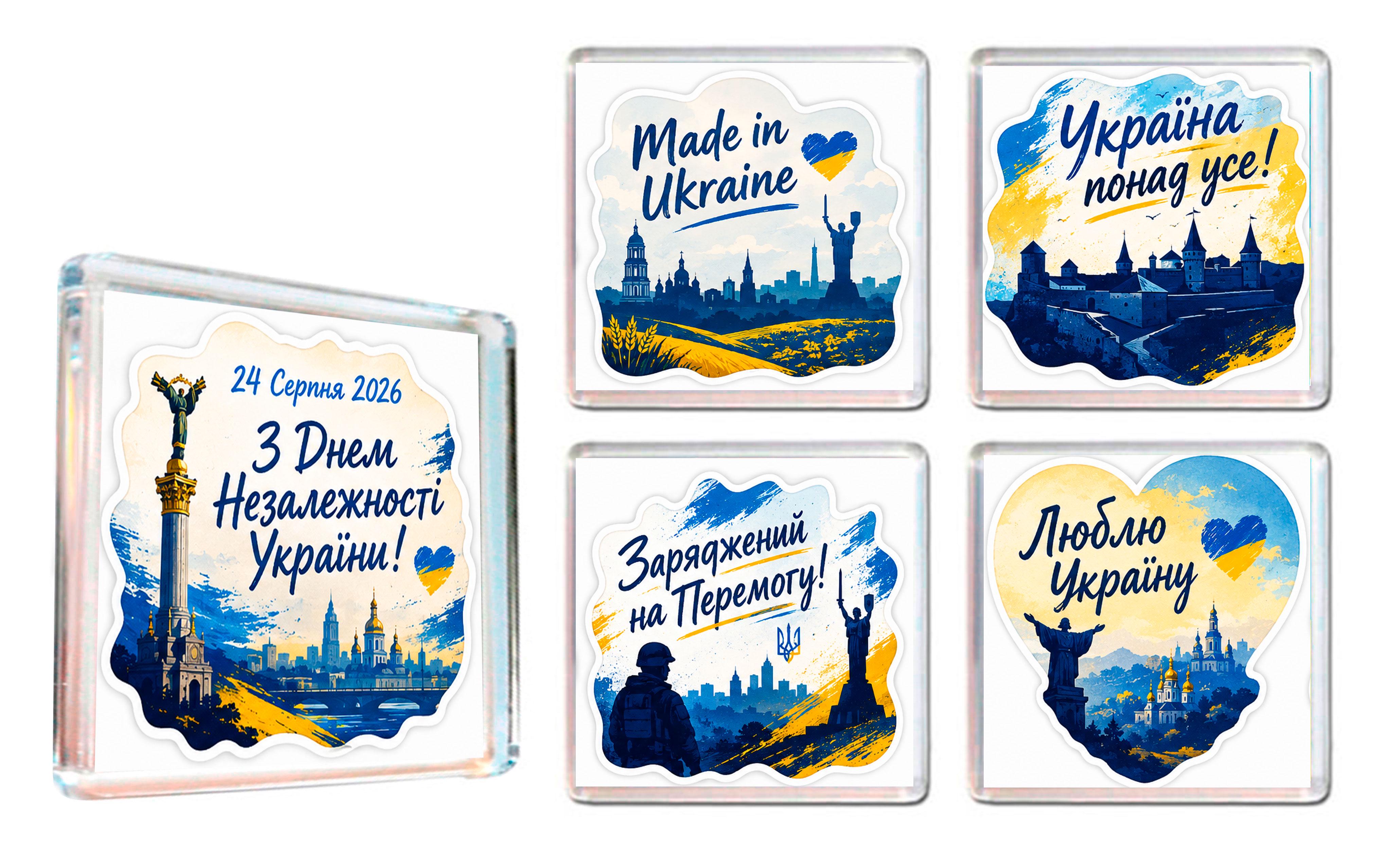 Магниты на холодильник APRIORI С Днем Независимости Украины 5 шт. (37217871)