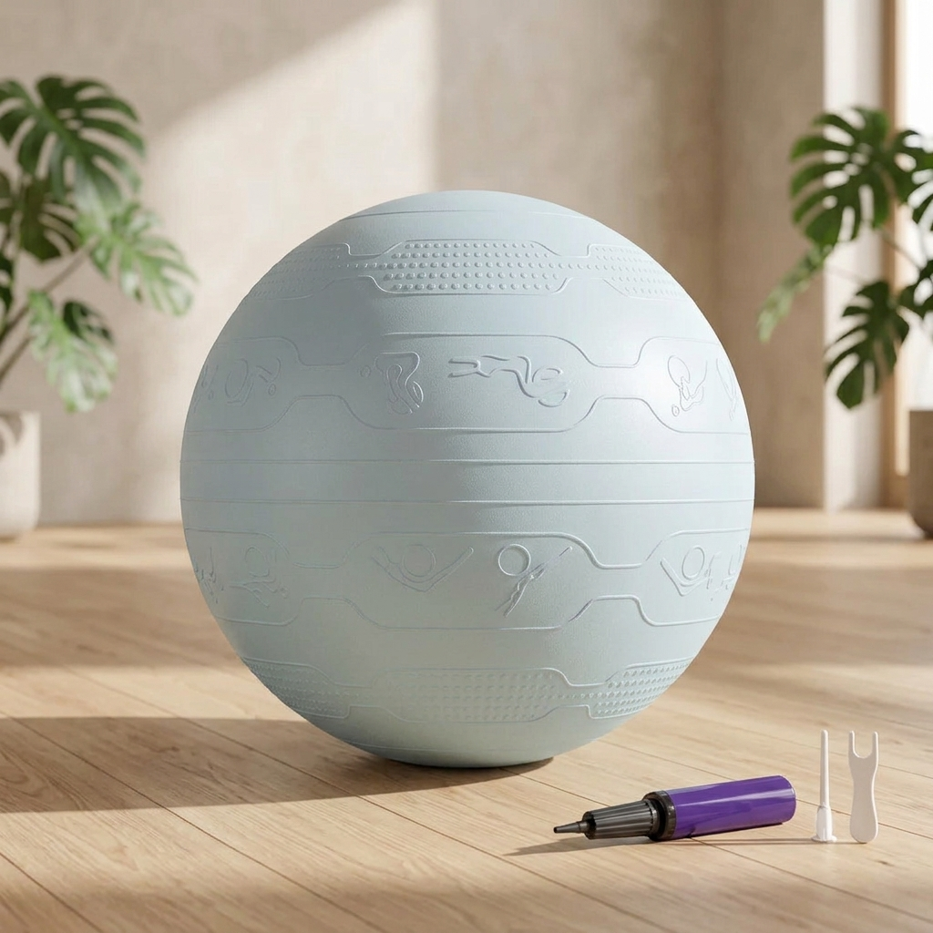 Мяч для фитнеса йоги и беременных WCG Balance Pro 65 см Anti-Burst с насосом Голубой (W-FB-BP65-LB (1)