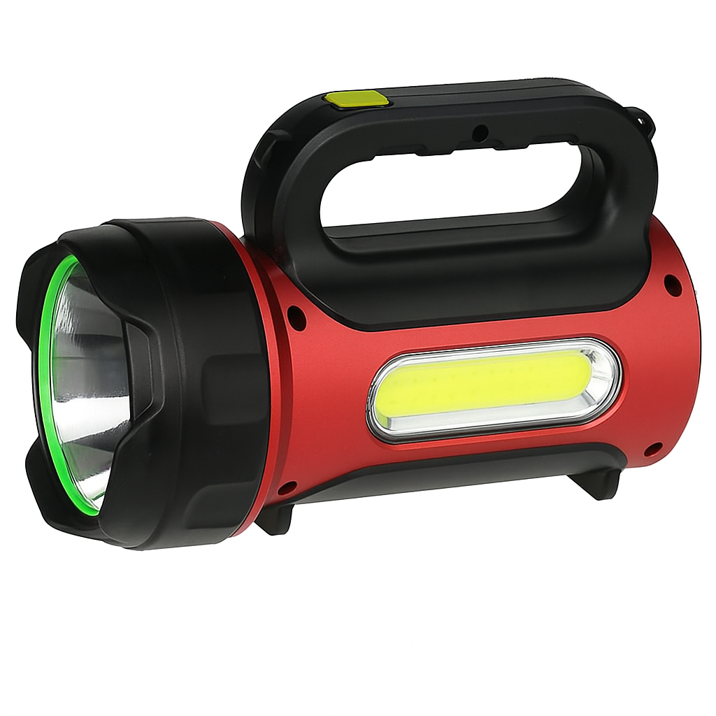 Фонарь портативный T93 LED COB с Power Bank и солнечной панелью Черный/Красный