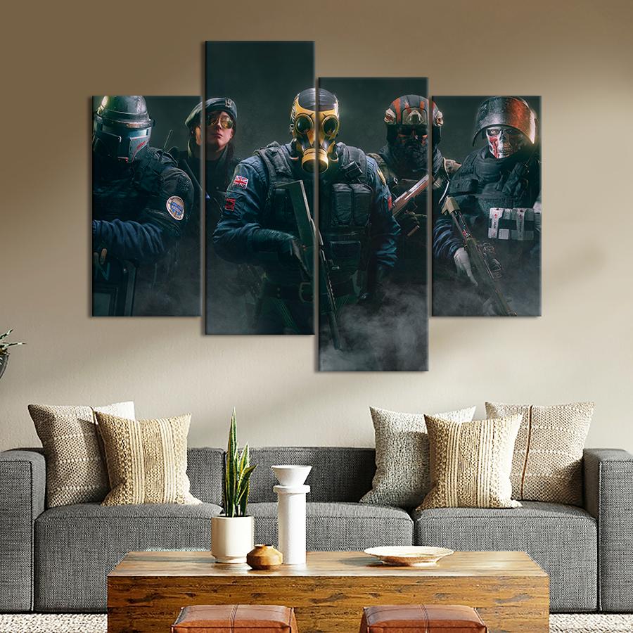 Настенний декор Штурмовики из игры Tom Clancy’s Rainbow Six Осада 149x106 см (A156-4)