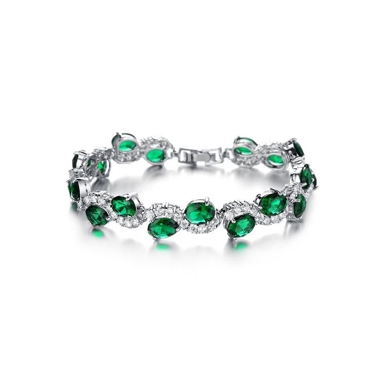Браслет с кристаллами Сваровски 2014926 Italina Зеленый;Белый