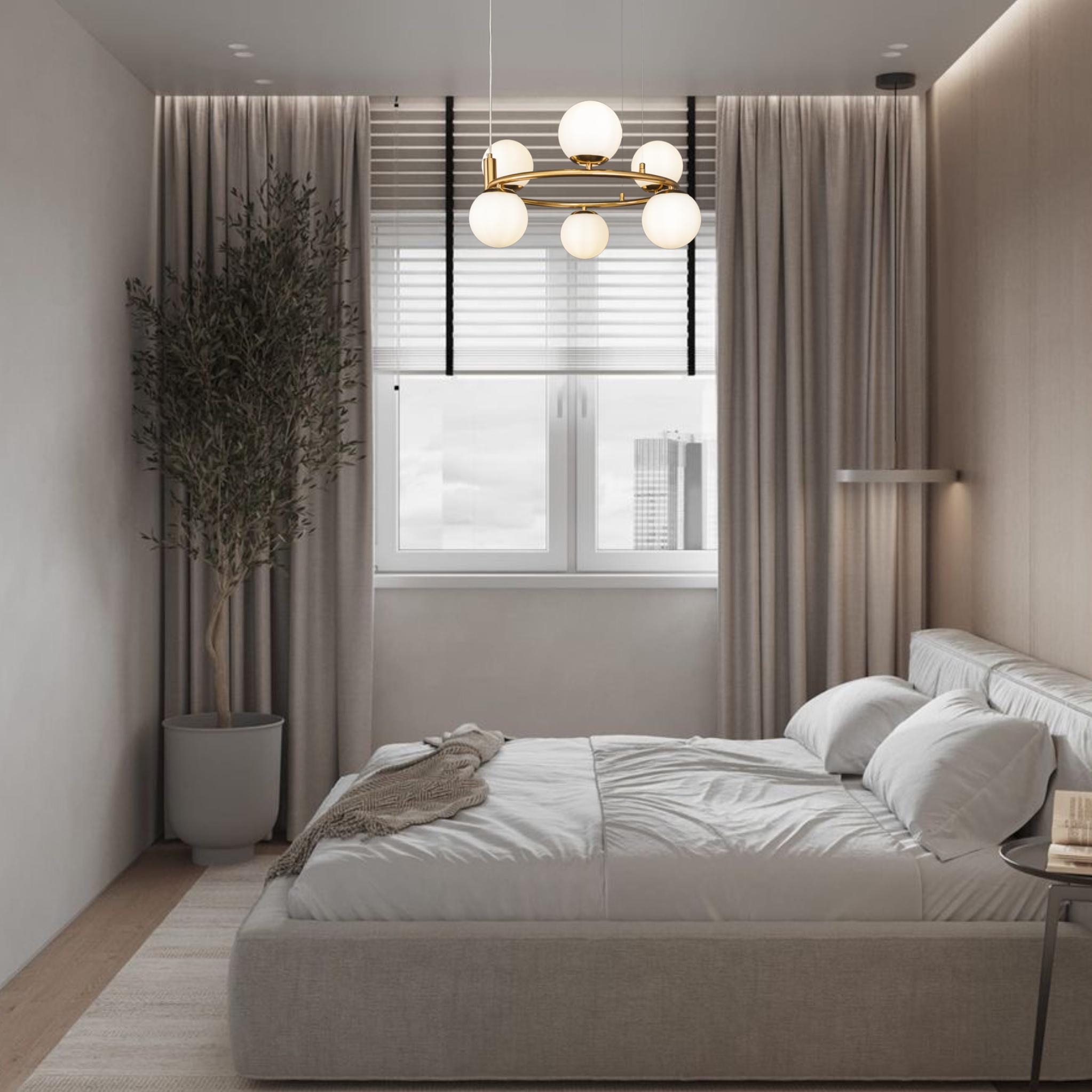 Люстра підвісна Bubbles кругла на 6 ламп Бронзовий (52-1011-6 BRZ+WH) - фото 3 Люстра підвісна Bubbles кругла на 6 ламп Бронзовий (52-1011-6 BRZ+WH) - фото 3