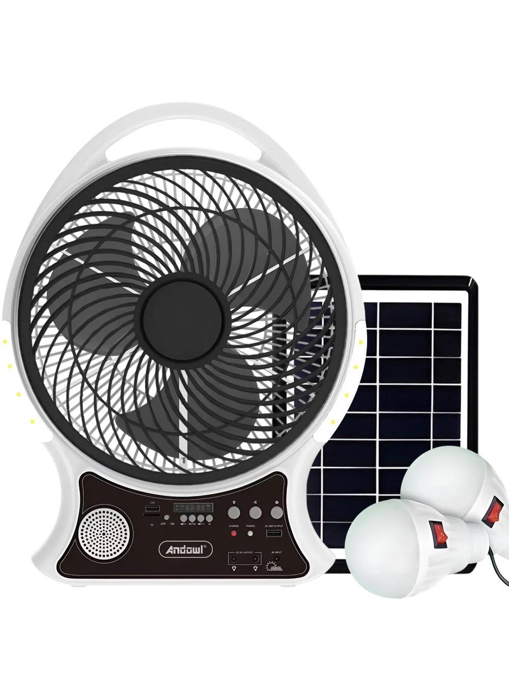 Вентилятор настольный 4в1 на солнечной батарее Andowl Q-F620X1 USB павербанк/ночник/зарядная станция (3529d664)