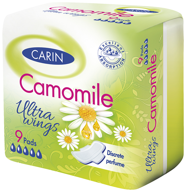 Гигиенические прокладки Carin Ultra Camomile 5 капель 9 шт. (300942)