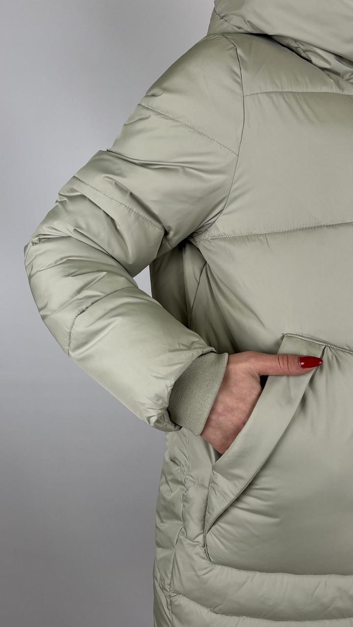 Куртка жіноча зимова р. 44 Зелений (#9066-11) - фото 3