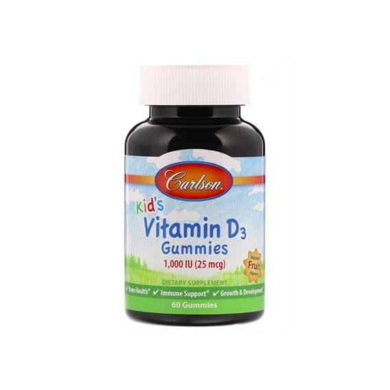 Витамин D Carlson Labs Kid's Vitamin D3 Gummies 1,000 IU 60 Gummies Natural Fruit Flavors Витамин D Carlson Labs Kid's Vitamin D3 Gummies 1,000 IU 60 Gummies Natural Fruit Flavors