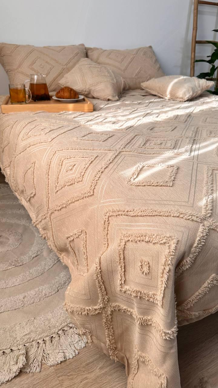 Покрывало Скандинавский большой ромб 140х240 см Бежевый - фото 8 Покрывало Скандинавский большой ромб 140х240 см Бежевый - фото 8