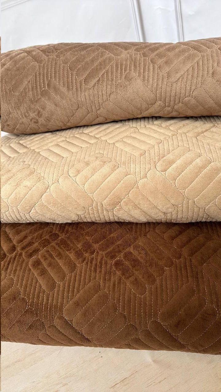 Набор накидок на диван/кресло 1101-2 велюровый универсальный Кофейный (2133174759) - фото 4