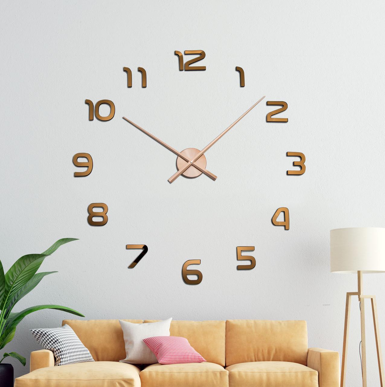 Часы настенные 3D DIY 60-120 см Золотой (8516-017)