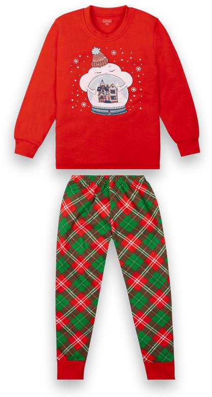 Пижама детская хлопковая теплая для девочки Gabbi PGD-20-30-1 Новый год 98 см Красный (12569)