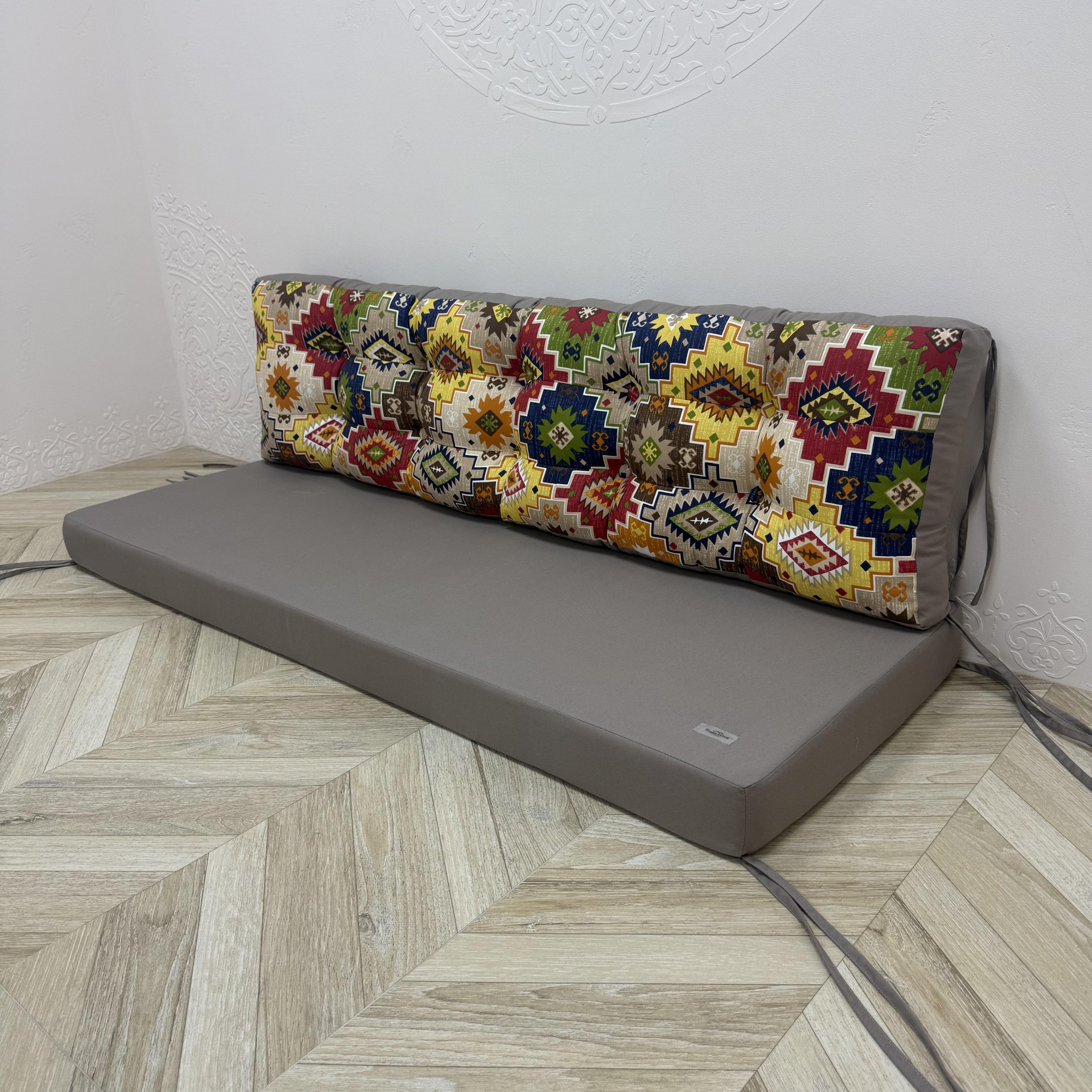 Комплект матрас со спинкой Comfort Home Carpet red на поддоны/качели/каркасы/садовая мебель панама 120х60х40х10 см