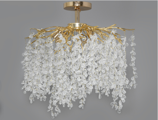 Люстра хрустальная потолочная Diasha Глициния 7 ламп Золотой (25888380)
