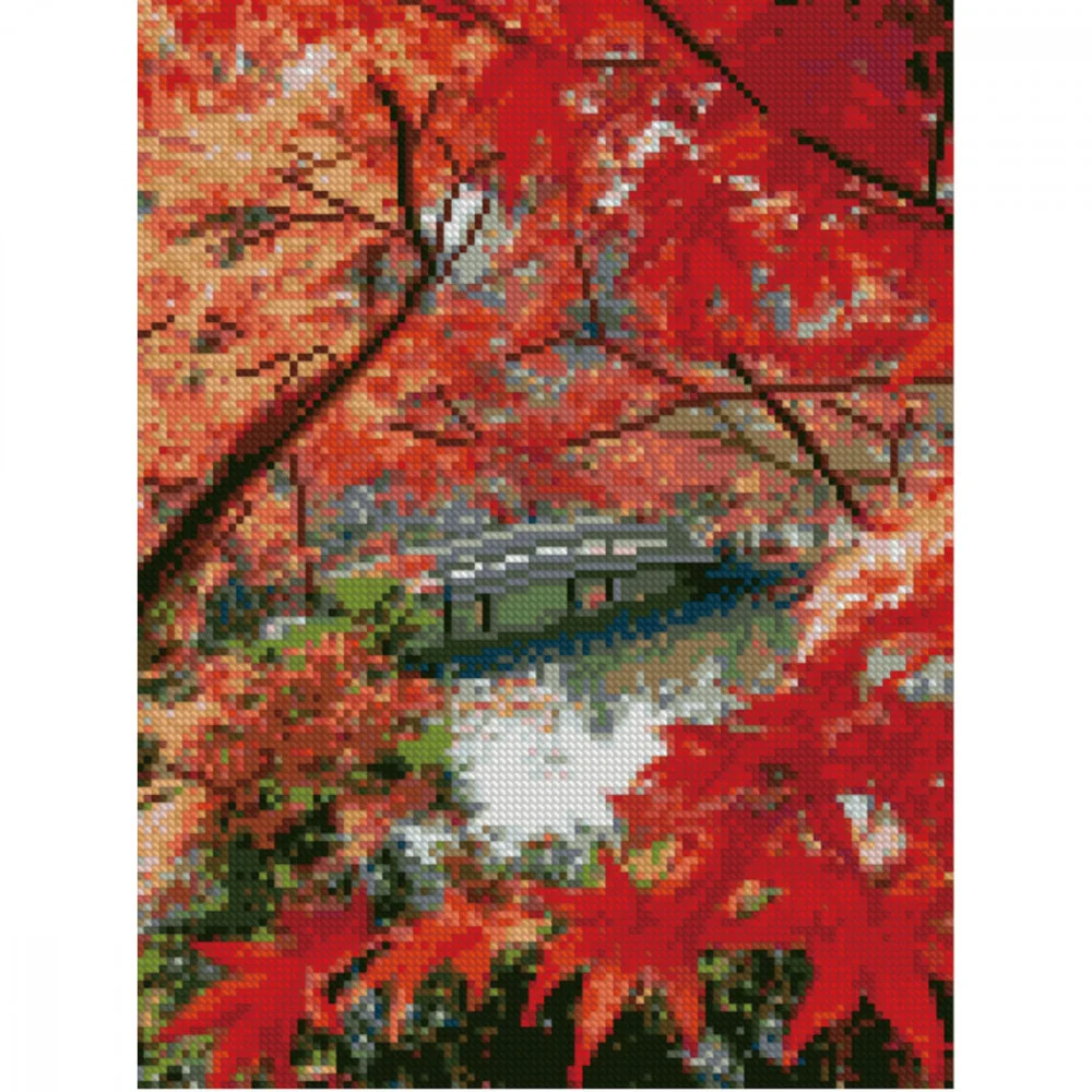 Алмазная мозаика Strateg Красные листья 30х40 (HX172)