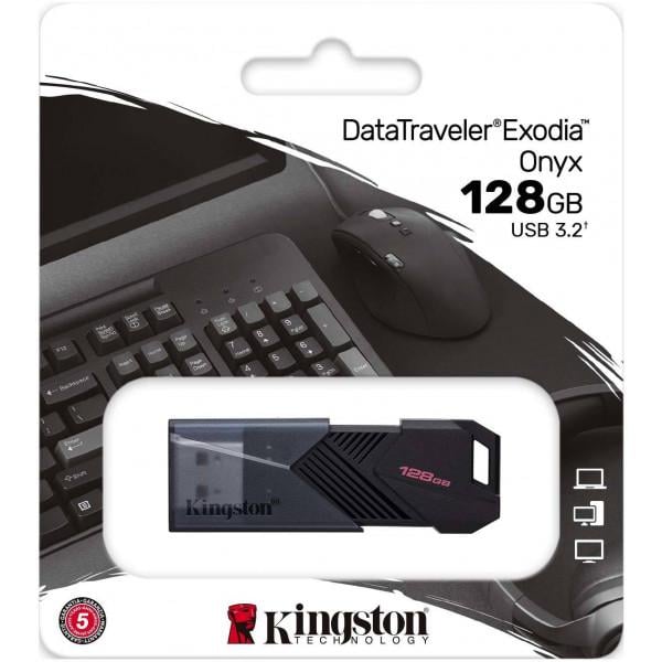 Флеш-пам'ять Kingston DataTraveler Exodia Onyx 128 Гб Gen 1 Black (DTXON/128GB) - фото 3