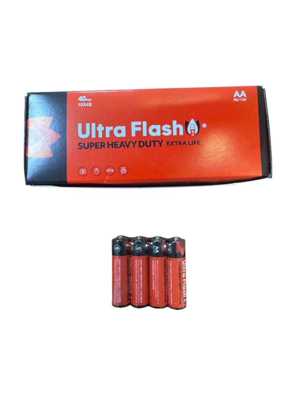 Батарейка Ultra Flash R6 AA солевая пальчик 40 шт./уп. (2570)