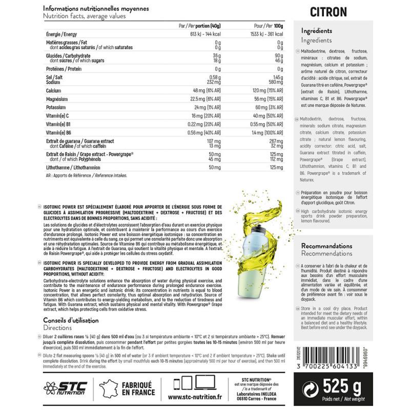 Изотик против судорог STC isotonic power no cramp citron 525 г - фото 2