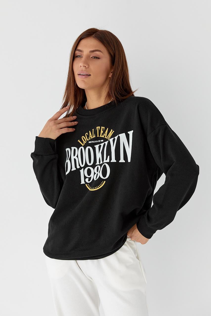 Свитшот женский оверсайз "Brooklyn" S Черный (9441286)