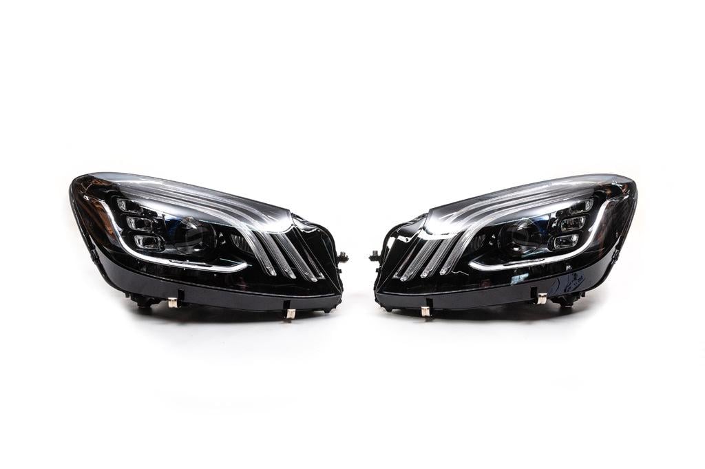 Рестайлинг передние фары без блоков GBT для Mercedes S-сlass W222 поликарбонат Хром