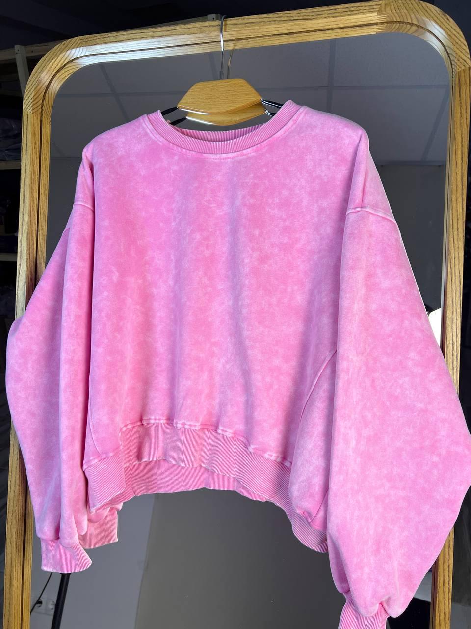 Світшот жіночий JOY ONE 25177 вільний крій середня довжина варений тай-дай OS Рожевий (3387) - фото 2 Світшот жіночий JOY ONE 25177 вільний крій середня довжина варений тай-дай OS Рожевий (3387) - фото 2