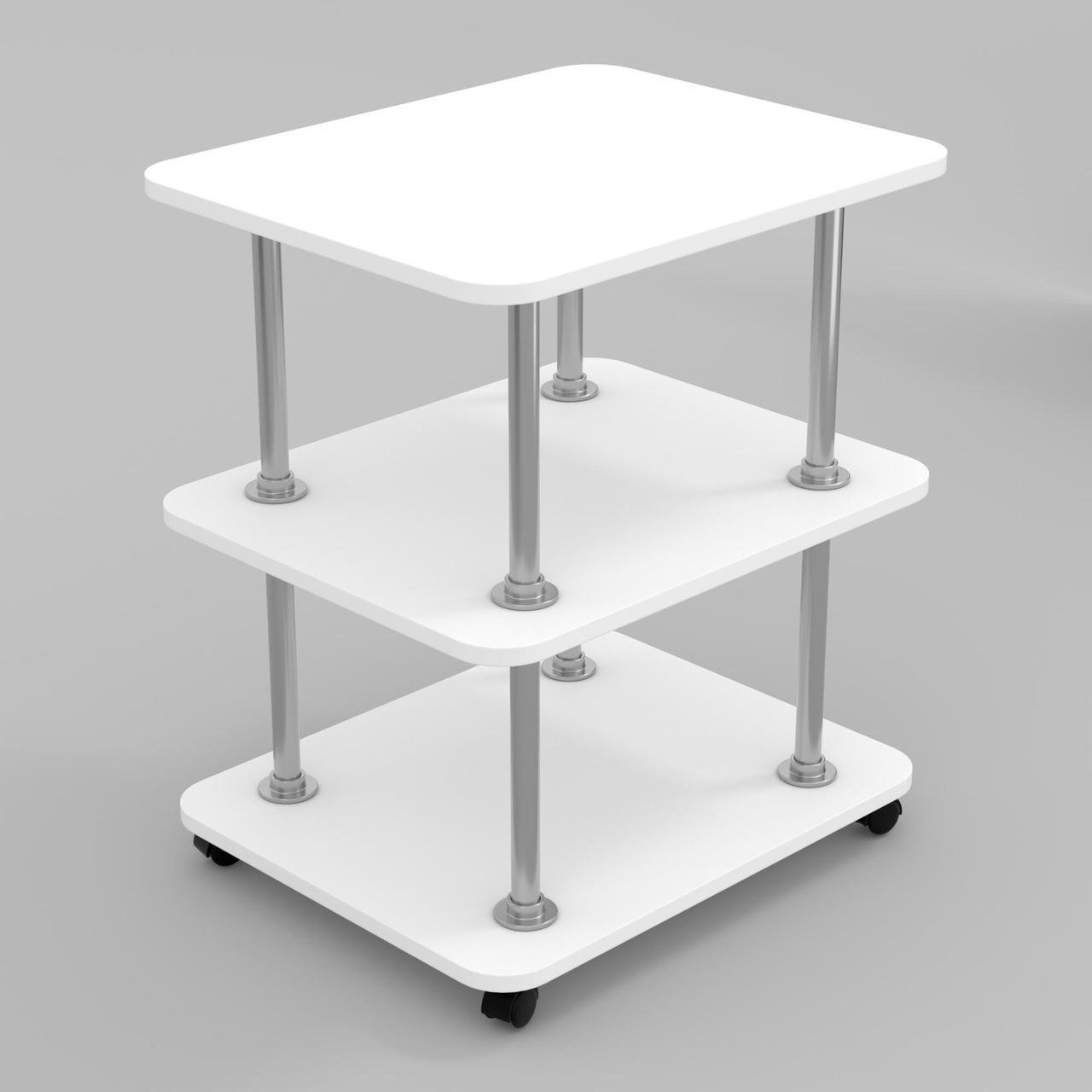 Тумба передвижная на колесиках Континент ТМ 4 55х45х70 см Белый