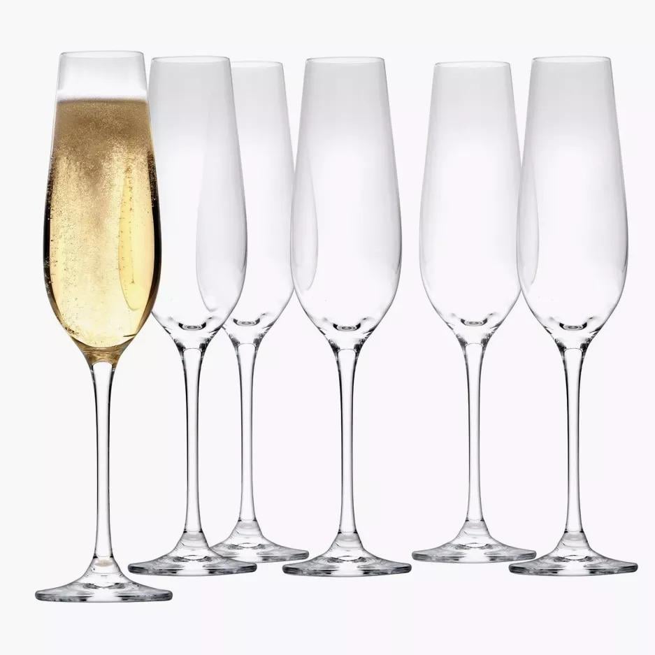 Набір келихів для шампанського DUKA AURA 200 мл 6 шт. Прозорий (1212628)