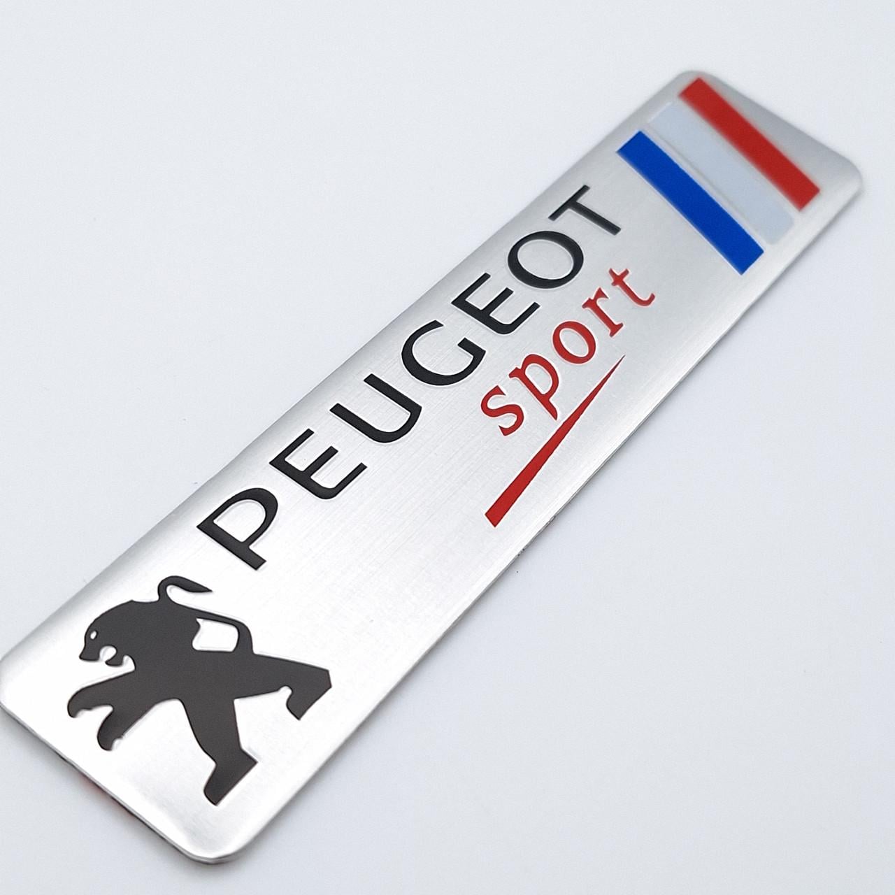 Эмблема алюминиевая Peugeot sport флаг Франции 12х2,6 см (1695296847)