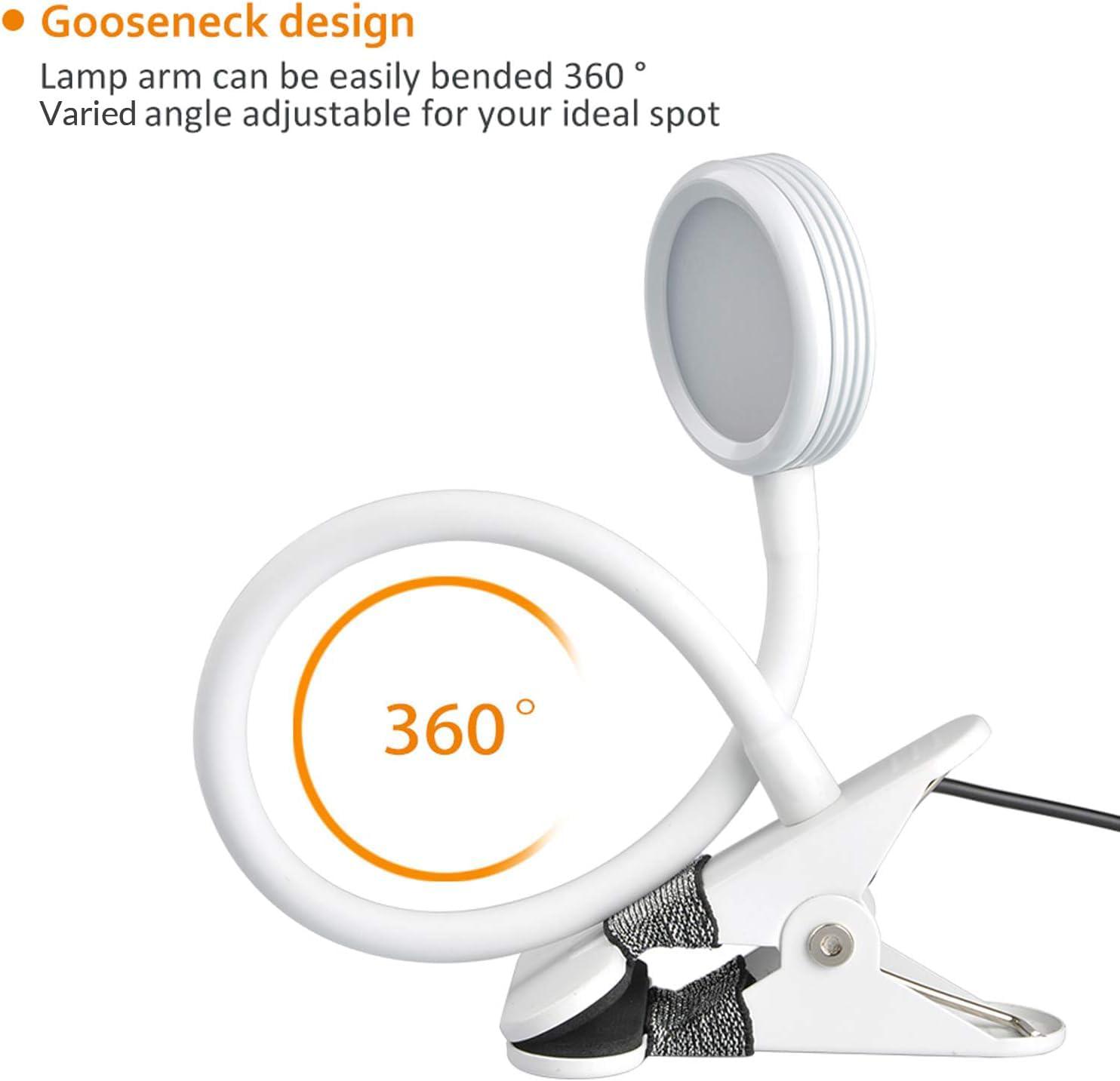 Настольная гибкая лампа LEPOWER LED Clip Desk Lamp White - фото 5 Настольная гибкая лампа LEPOWER LED Clip Desk Lamp White - фото 5