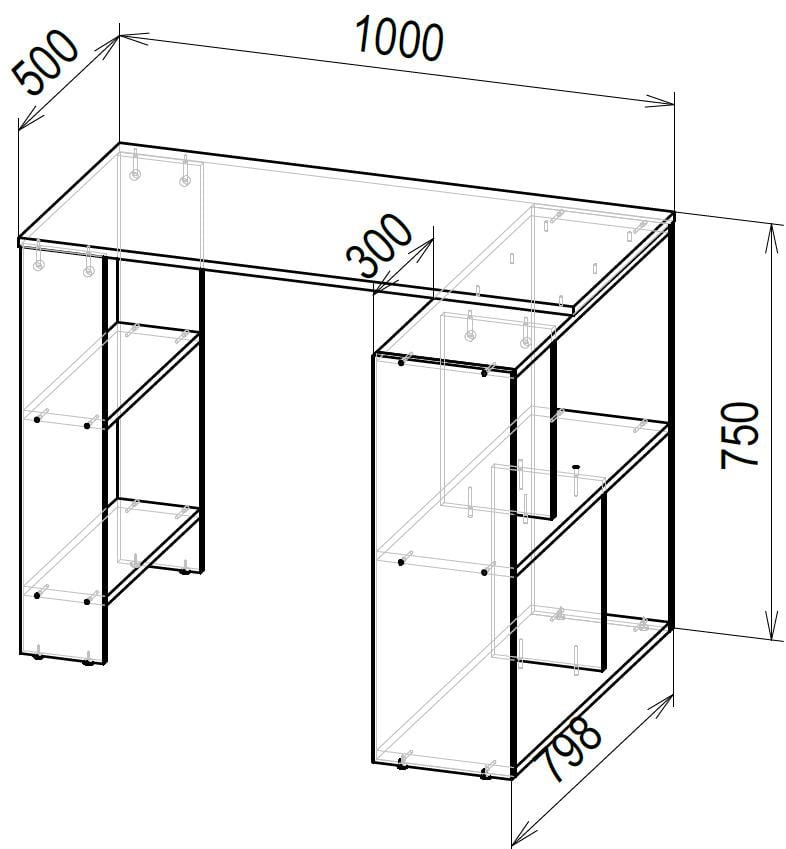 Компьютерный стол IdealMebel КС-17 Венге (КС-17-5) - фото 2