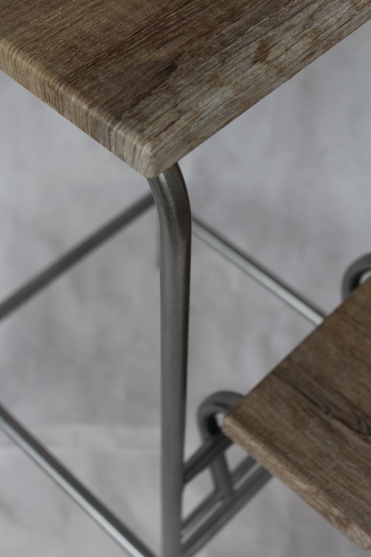 Стул-лестница Наша Ковка на три ступени Хром/Дуб сонома - фото 3 Стул-лестница Наша Ковка на три ступени Хром/Дуб сонома - фото 3