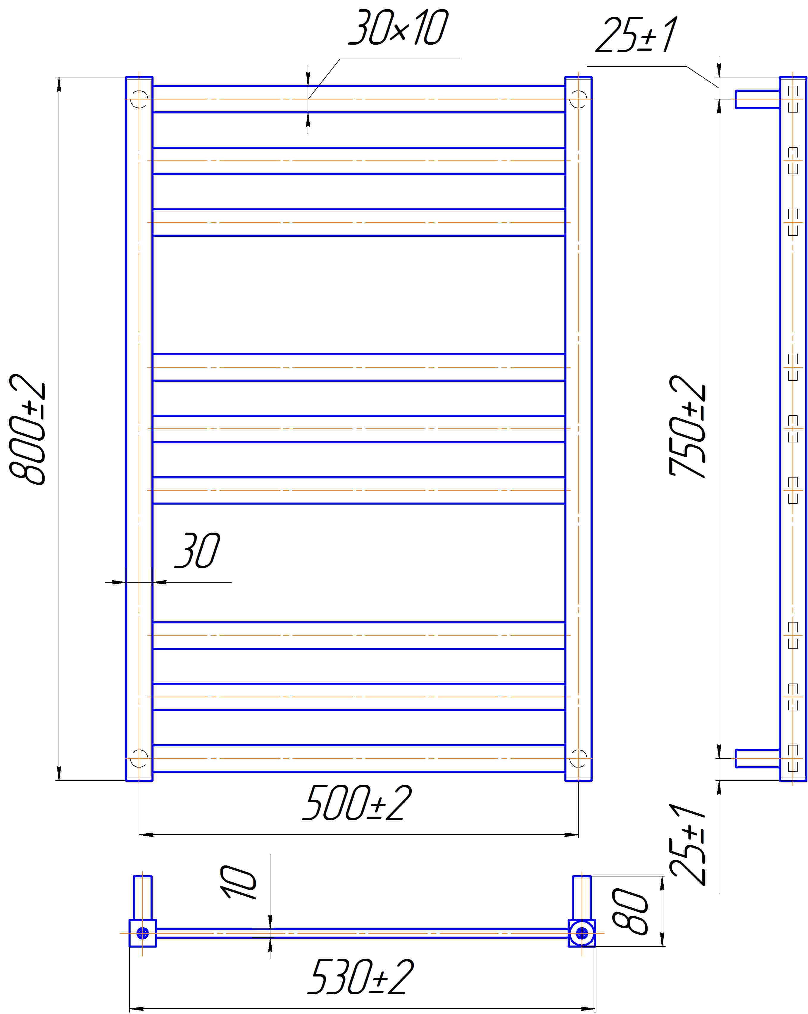 Полотенцесушитель водяной Mario Чикаго настенный 800x530x80 мм Хром (1.2.6100.03P) - фото 5