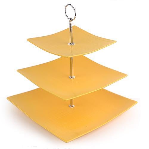 Фруктовщица фарфор Yellow silk 15x20x25,5 см Желтый (30038)