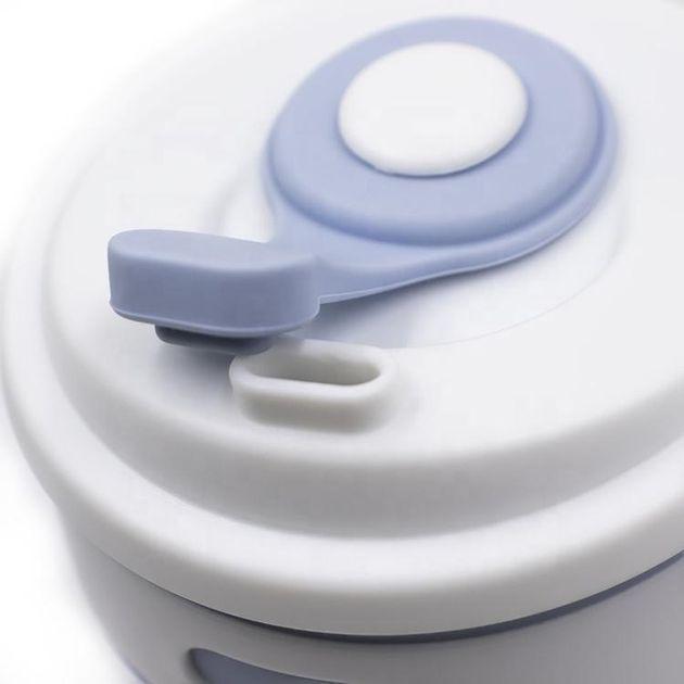 Чашка силіконова SILICON MAGIC CUP з герметичною кришкою та напувалкою Синій (7194) - фото 6