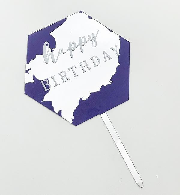 Топпер на торт Happy Birthday акрил 15х10 см (1356064)