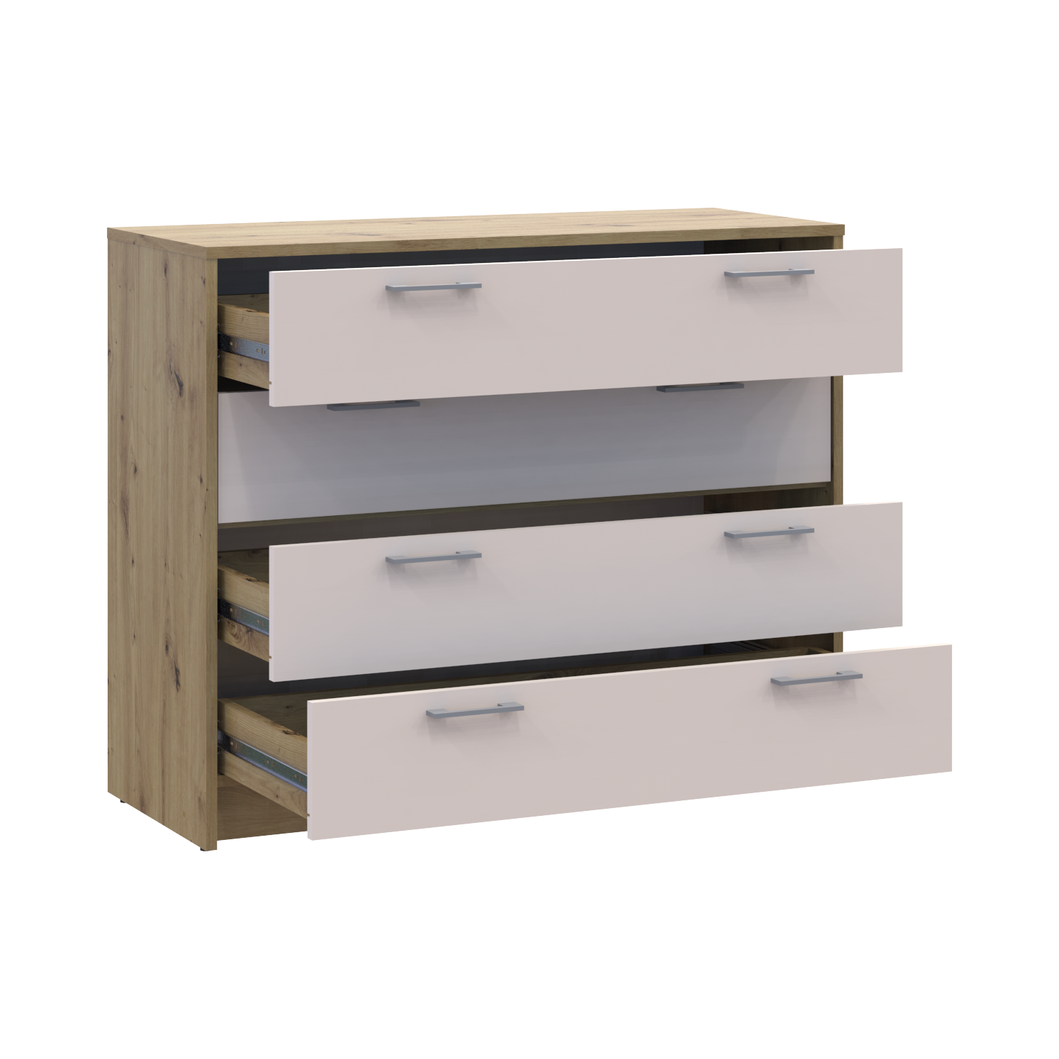 Комод Doros Ронді 4 шухляди 100х40х82 см Дуб Артізан/Кашемір (41516187) - фото 5 Комод Doros Ронді 4 шухляди 100х40х82 см Дуб Артізан/Кашемір (41516187) - фото 5