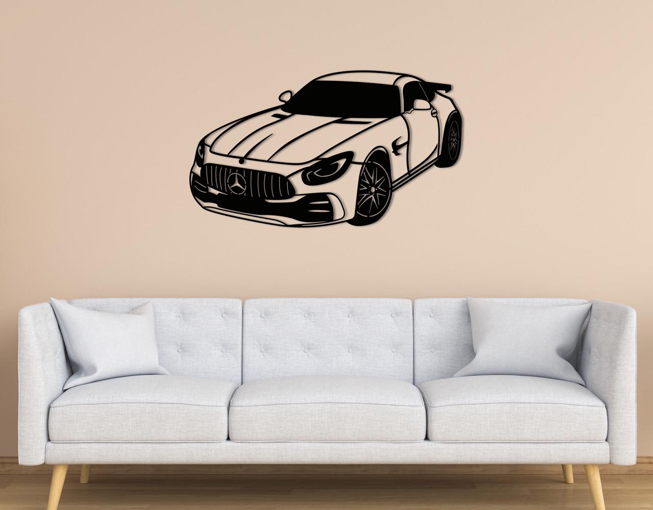 Панно на стену из дерева декоративное Upwood Decor Mercedes 50x86,5 см Black (1584000443)