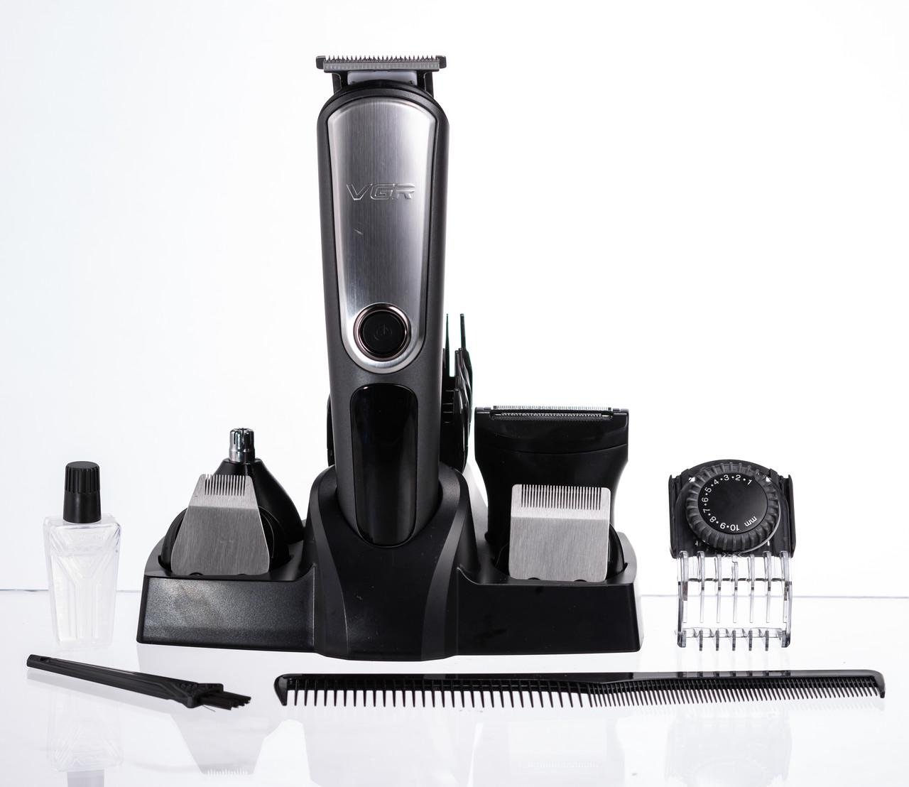 Набор для стрижки VGR V-105 волос 5в1 машинка/триммер/бритва (7360) - фото 5