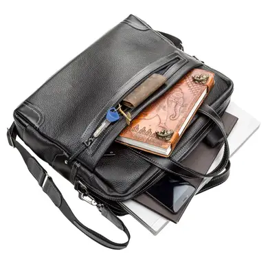 Сумка для ноутбука SHVIGEL 11110 кожаная Черный - фото 2 Сумка для ноутбука SHVIGEL 11110 кожаная Черный - фото 2