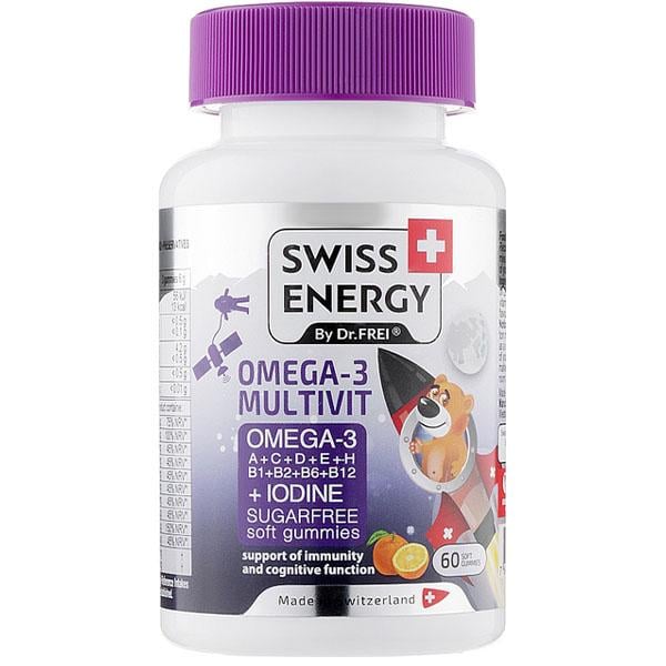 Омега 3 Swiss Energy Omega-3 Multivit Kids 60 Gummies Orange (000026754)
