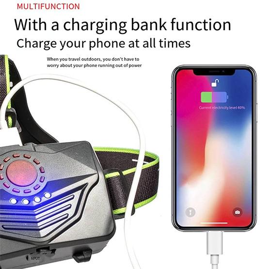 Фонарь налобный A12-3-P90 Type-C с функцией PowerBank Li-Ion 3x18650 (1062741882) - фото 6