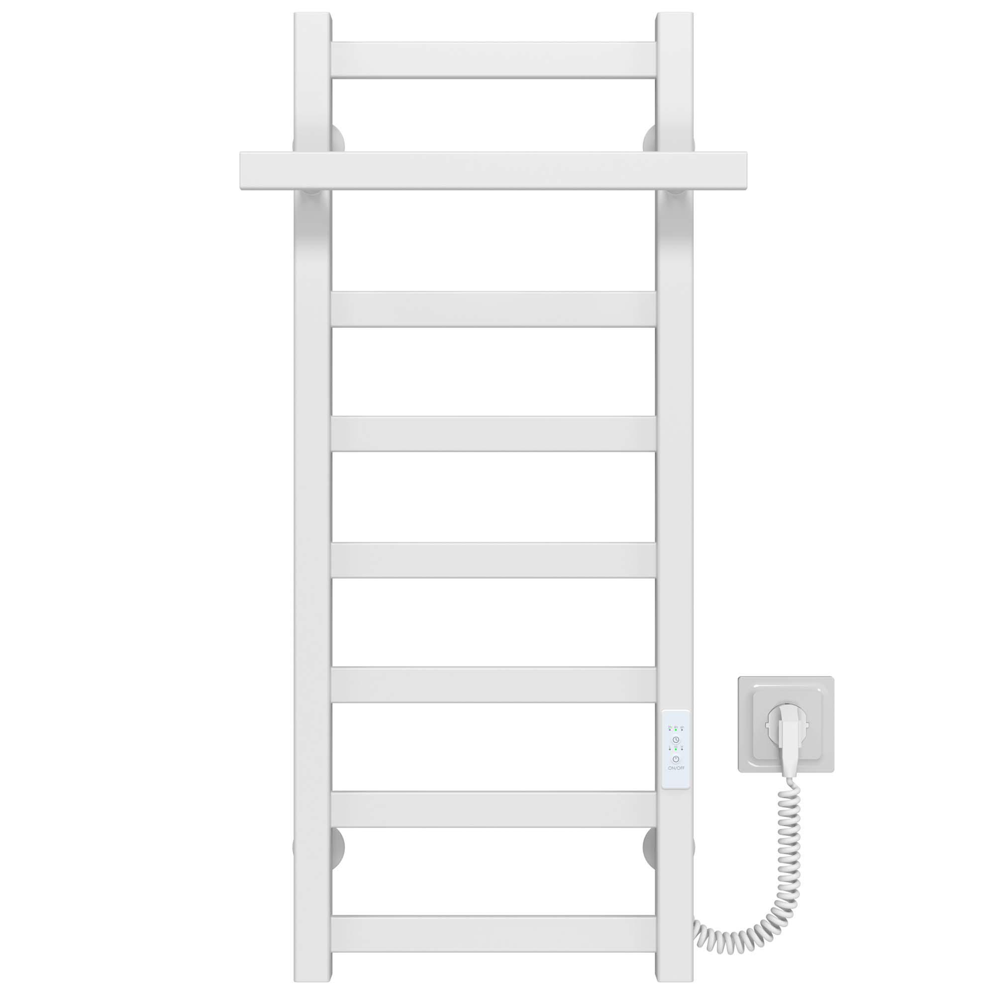 Полотенцесушитель электрический Deffi Nicolе П8 WD04 нержавеющая сталь 300х800 мм Белый (A.NI.80.30.8.EWR4)