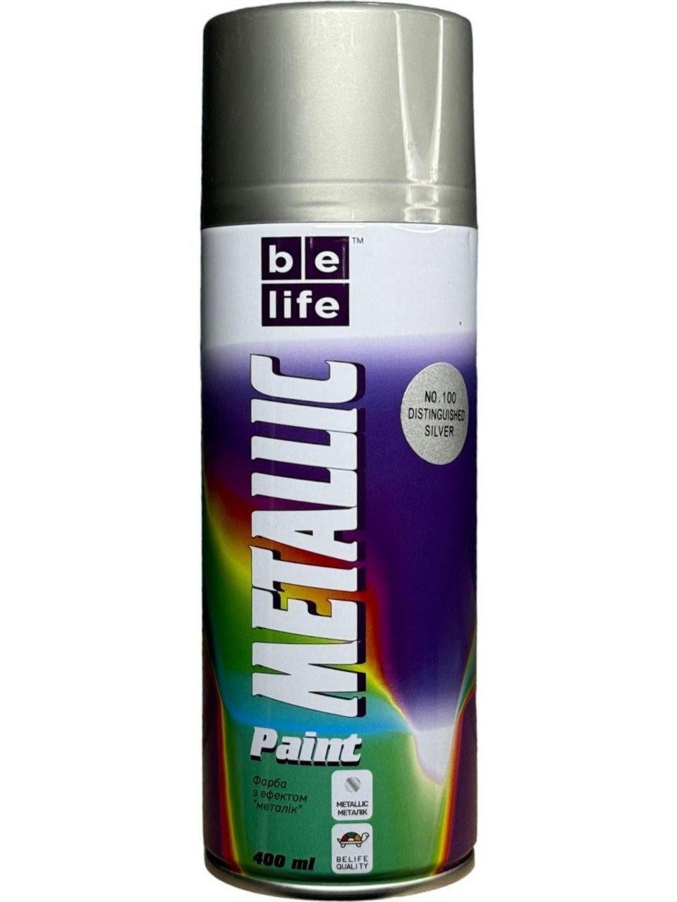 Аэрозольная краска Belife Metallic Paint 400 мл 100 Серебряный (65009517) Аэрозольная краска Belife Metallic Paint 400 мл 100 Серебряный (65009517)