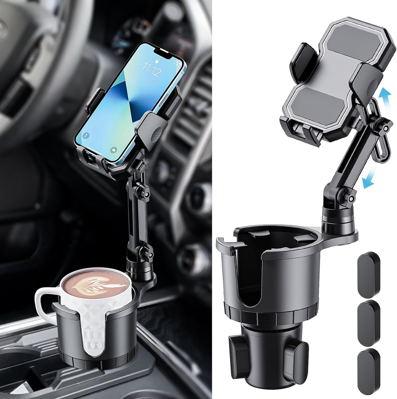 Тримач автомобільний для телефону VHG A190 2в1 Car Holder Phone Mount Black - фото 2