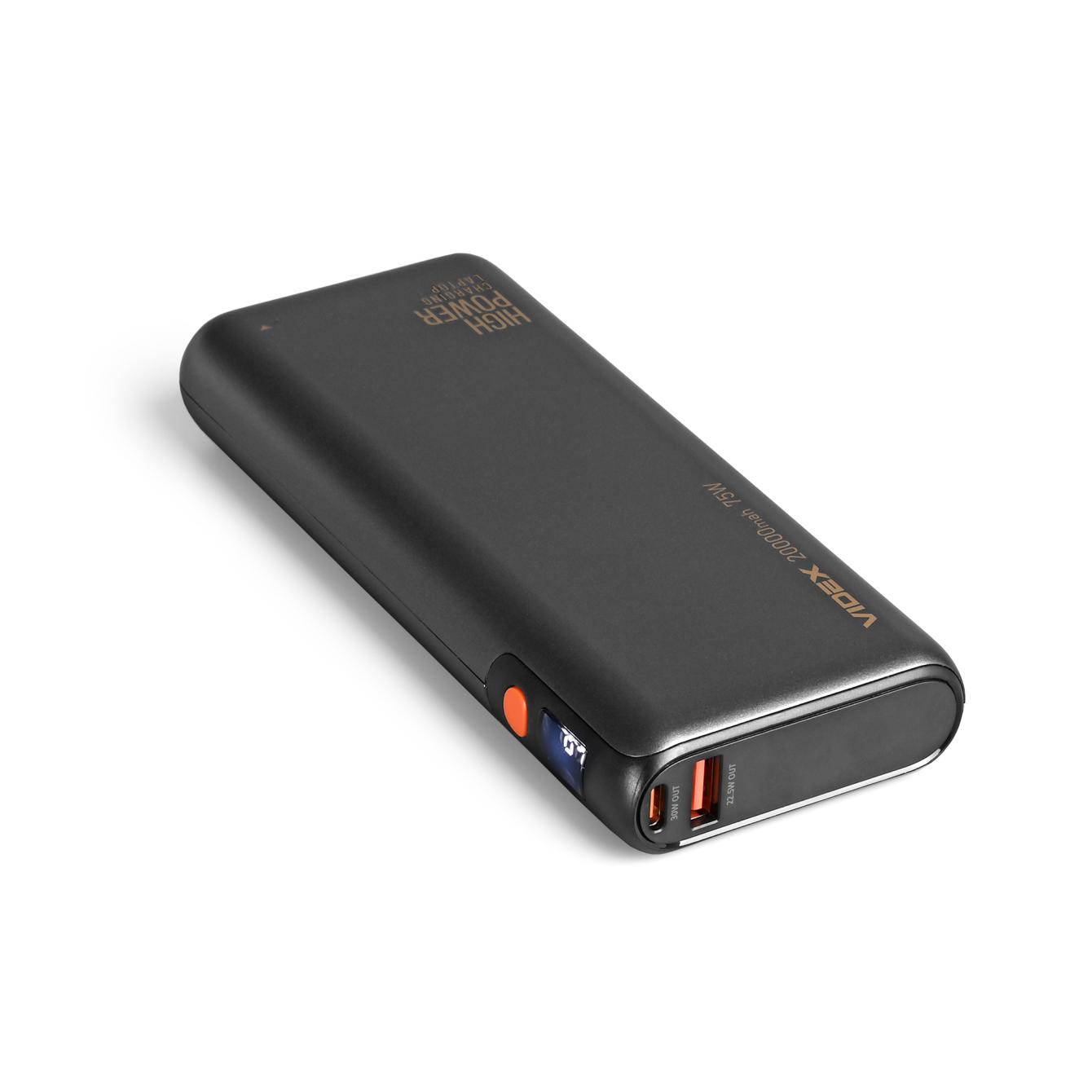 Повербанк Videx VPB-202C 20000 mAh 75W Black